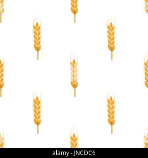 Vector seamless pattern con spighe di grano. Alimenti biologici concetto sfondo per pacchetto da forno, pane prodotti. Illustrazione Vettoriale