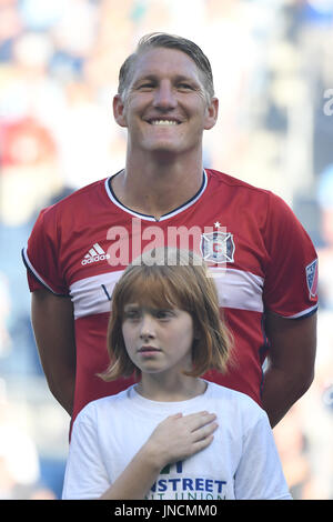 KANSAS CITY, KS - Luglio 29: Chicago Fire centrocampista Bastian SCHWEINSTEIGER (31) in una sequenza di lunghezza massima MLS match tra il Chicago Fire e Sporting Foto Stock