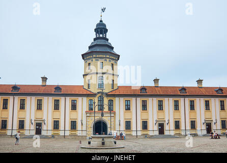 Il castello di Njasviž Sito Patrimonio Mondiale.Luglio 1, 2017. Il castello di Radziwill a Njasviž, Bielorussia Foto Stock