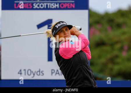 Irvine, Scotland, Regno Unito. Il 30 luglio, 2017. Per il quarto giorno di Aberdeen Asset Management Open Golf Championship, la concorrenza è stata segnata da forti gusty condizioni di vento. Credito: Findlay/Alamy Live News Foto Stock