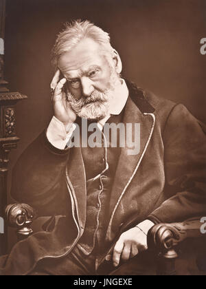 Victor Hugo (1802-1885) fu un poeta francese, scrittore e drammaturgo di movimento romantico. Le sue opere comprendono romanzi Les Misérables e Il gobbo di Notre Dame. Foto Stock