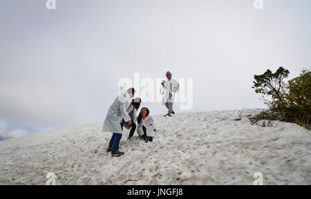 Tohoku, Giappone - 15 maggio 2017. Persone visitate il Monte Iwate nel Tohoku, Giappone. Mt Iwate (2.038 m) è la montagna più alta di Iwate e è uno dei Giappone 100 M Foto Stock