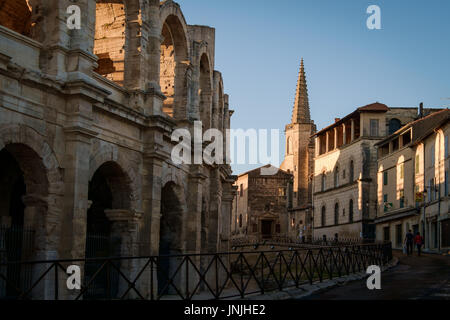 L'arena romana di Arles, Provenza, Francia Foto Stock