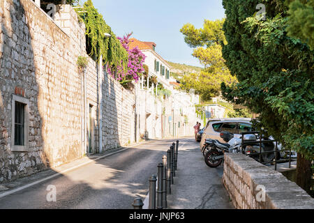 Dubrovnik Croazia - Agosto 18, 2016: Street nella città vecchia di Dubrovnik, Croazia Foto Stock