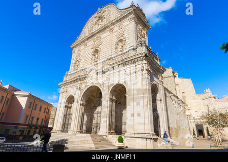 Sassari Sardegna cattedrale, la vista del Duomo (Cattedrale di San Nicola) nella provincia di Sassari, Sardegna. Foto Stock