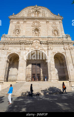 Sassari Sardegna cattedrale, vista la facciata barocca del Duomo (Cattedrale di San Nicola) nella provincia di Sassari, Sardegna. Foto Stock