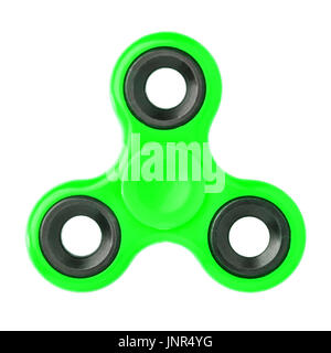 Mano verde spinner isolati su sfondo bianco Foto Stock