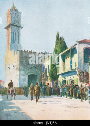 General Allenby entrando in Gerusalemme alla Porta di Jaffa, 11 dicembre, 1917 Foto Stock