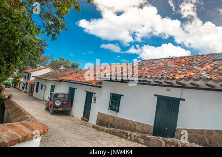 Vista sulla città coloniale di Villa de Leyva in Colombia Foto Stock