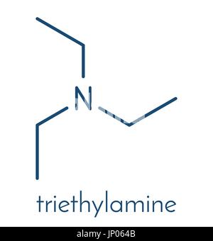La trietilammina base organica molecola. Formula di scheletro. Illustrazione Vettoriale