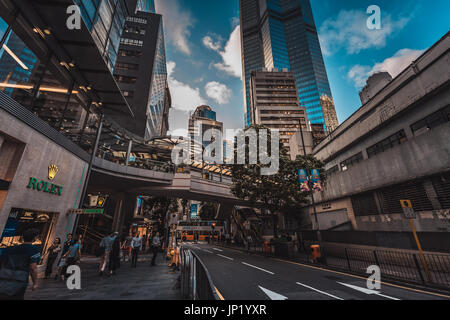 Hong Kong Central al Blue ora Foto Stock