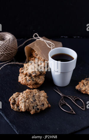 Biscotti di farina di avena e caffè Foto Stock
