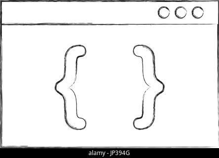 Calcolatore del modello con staffe Illustrazione Vettoriale