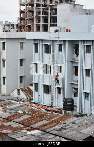 Manutenzione edilizia nella vecchia Dacca in Bangladesh Foto Stock