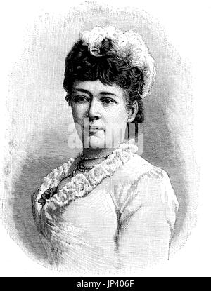 Bertha Felicitas Sophie Freifrau von Suttner, la Baronessa Bertha von Suttner, Contessa Kinsky von Wchinitz und Tettau, 9 giugno 1843 - 21 giugno 1914, era un pacifista Austrian-Bohemian e romanziere. Nel 1905, ricevette il Premio Nobel per la pace come la prima donna, Austria, digitale Riproduzione migliorata di una xilografia la pubblicazione a partire dall'anno 1888 Foto Stock