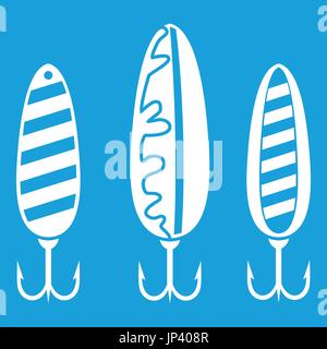 Plastica esca artificiale bianco icona Illustrazione Vettoriale