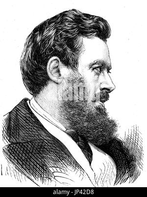 Walter Bagehot, 3 febbraio 1826 - 24 marzo 1877, è stato un giornalista britannico, imprenditore e saggista, chi ha scritto circa il governo, economia e letteratura , digitale Riproduzione migliorata di una xilografia la pubblicazione a partire dall'anno 1888 Foto Stock