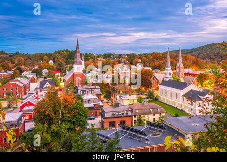 Montpelier, Vermont, USA lo skyline della città all'inizio dell'autunno. Foto Stock