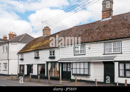 Case Weatherboarded in Cliffe sulla penisola di Hoo, Kent Foto Stock