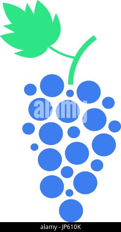 Colorato icona uve isolati su sfondo bianco Illustrazione Vettoriale