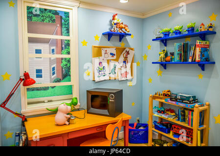 Toy Story configurazione della sala in Disneystore situato a Shibuya, Tokyo Foto Stock