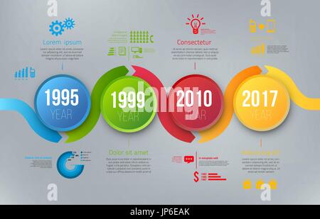 Diagrammi di processo con fasi infographics Illustrazione Vettoriale