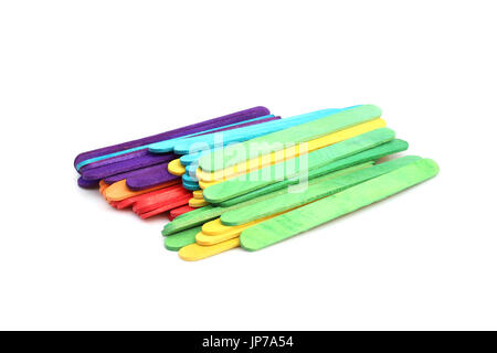 In legno colorato ice-cream stick sulla isolato Foto Stock