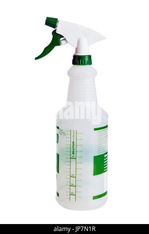 Plastica flacone spray isolato su bianco con un tracciato di ritaglio Foto Stock