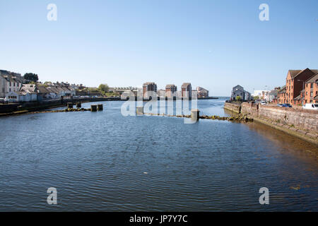 Il fiume ayr st Ayr Ayrshire sud ovest della Scozia Foto Stock