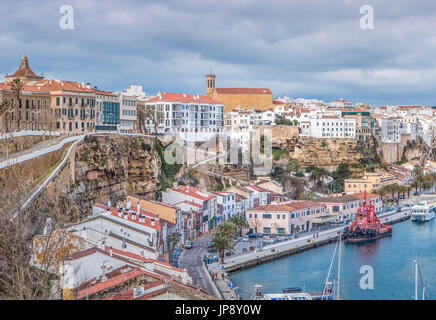 Spagna Isole Baleari, Minorca, Mao skyline della città, Foto Stock