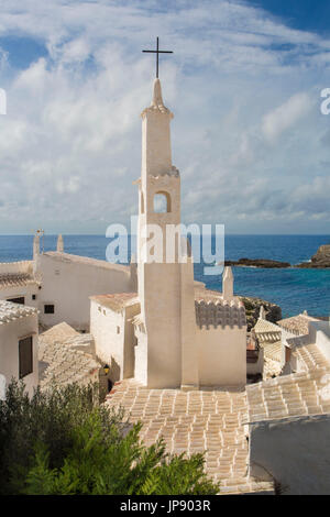 Isole Baleari Spagna, Minorca, Binibeca vecchio villaggio di pescatori Foto Stock