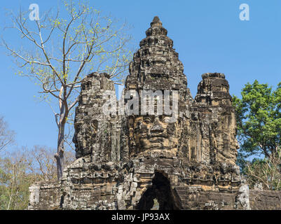 Porta Sud di Angkor Thom, Parco Archeologico di Angkor, Foto Stock