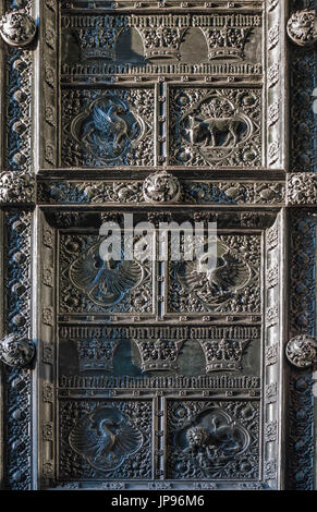 La cattedrale di Colonia principale porta di ferro, Germania Foto Stock