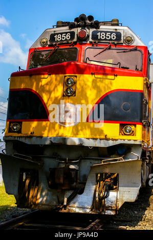 Canale di Panama locomotore ferroviario vista frontale a Panama City stazione ferroviaria Foto Stock