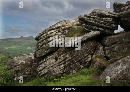 Rocce, Moody Sky Foto Stock