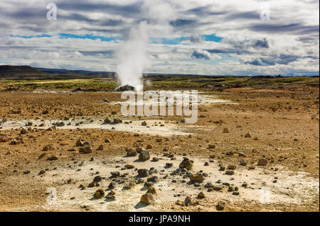 Námafjall Hverir area geotermal Foto Stock