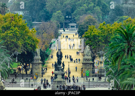 Vista aerea del Parco Ciutadella a Barcellona, in Catalogna, Spagna Foto Stock