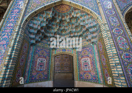 Iran, Shiraz City, Mmasjed-e Nasir al-Molk moschea Foto Stock