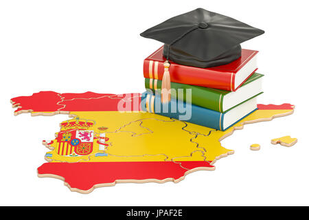 Istruzione in Spagna concetto, 3D rendering isolati su sfondo bianco Foto Stock