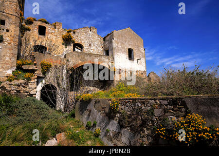 Craco village, distretto di Matera, Basilicata, Italia Foto Stock