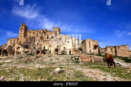 Craco village, distretto di Matera, Basilicata, Italia Foto Stock