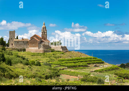 San Nicola monastero (Komiza, Vis, Isola di Vis, Split-Dalmatia county, regione di Dalmazia, Croazia, Europa) Foto Stock