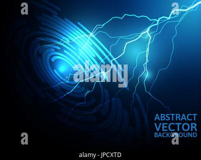 Un fulmine vettore astratto sfondo blu Illustrazione Vettoriale