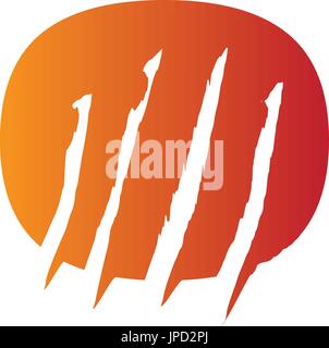 Lion icona scratch. isolato su sfondo bianco. Illustrazione Vettoriale