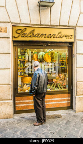 Salsamenteria,filli. fabbi, delicatessen store a Roma il quartiere storico, la via della croce, 27-28 Roma, lazio, Italy Foto Stock