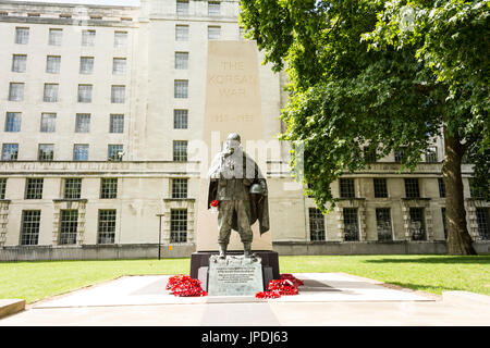 La guerra di Corea sul memoriale della Victoria Embankment, Westminster, London SW1A, REGNO UNITO Foto Stock