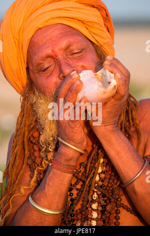 Asia,l'India,Uttar Pradesh,Varanasi distretto. Sadhu Foto Stock