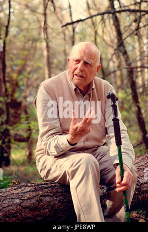 L'Europa,Italia ,Toscano Appennino Emiliano, Fabio Clauser, fondatore della prima riserva naturale in Italia, foresta Sassofratino Foto Stock