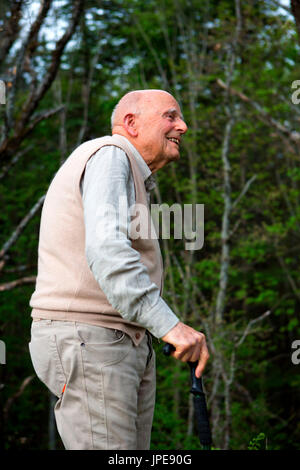 L'Europa,Italia ,Toscano Appennino Emiliano, Fabio Clauser, fondatore della prima riserva naturale in Italia, foresta Sassofratino Foto Stock