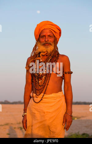 Asia,l'India,Uttar Pradesh,Varanasi distretto. Sadhu Foto Stock